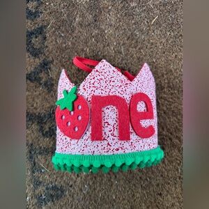 Strawberry First Birthday Hat